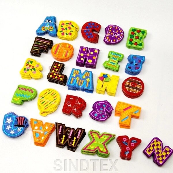 Набір термонаклейок "Дитячий алфавіт" - 26од, 3,5х3,5см від компанії SINDTEX - фото 1