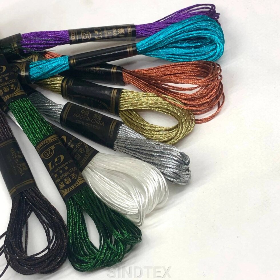 Набір вишивальних ниток люрекс 24 шт - мікс кольорів від компанії SINDTEX - фото 1