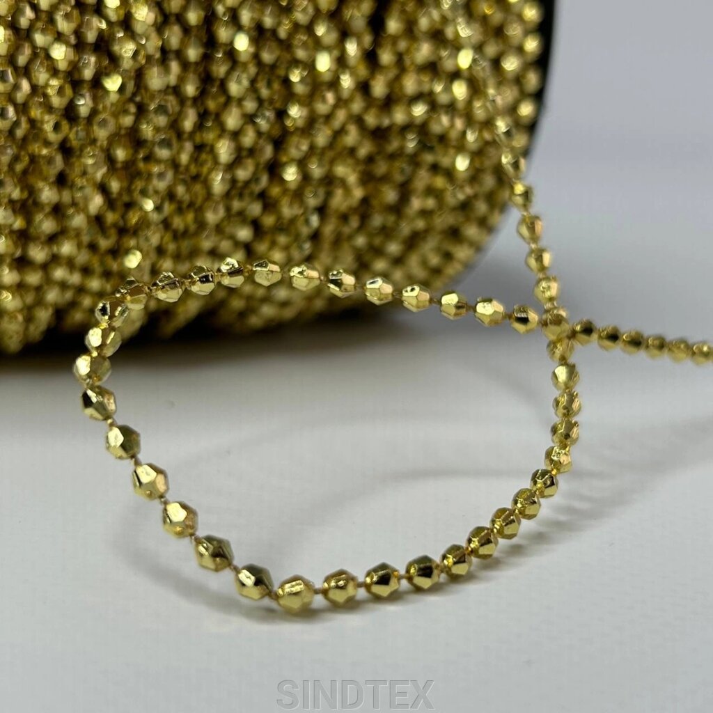 Намистини на нитці рондель, Ø3мм - Золото від компанії SINDTEX - фото 1
