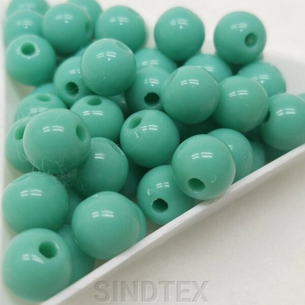 Намистини пластикові 8 мм - 10 гр, колір бірюзовий #4 від компанії SINDTEX - фото 1