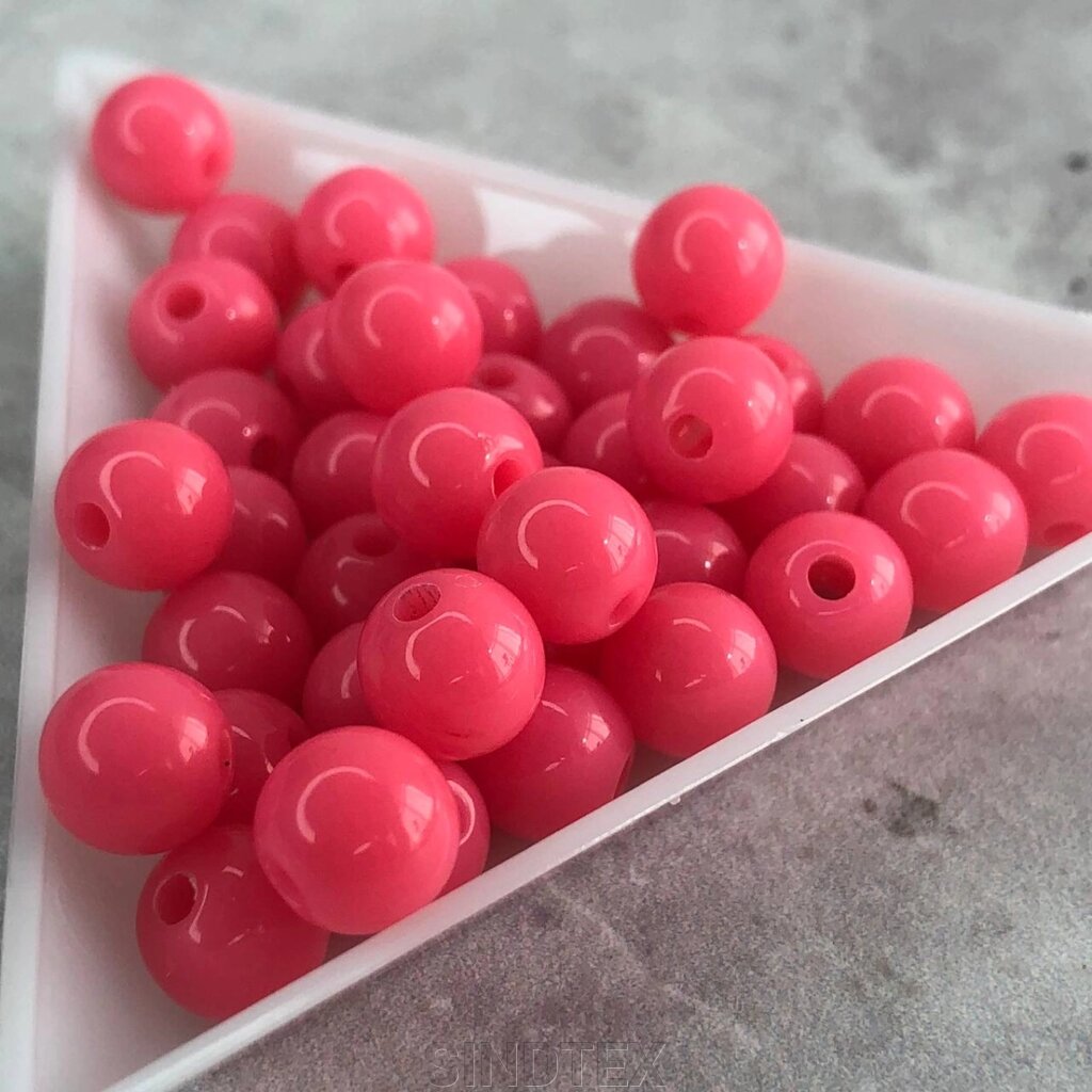 Намистини пластикові 8 мм - 10 гр, колір рожевий #3 від компанії SINDTEX - фото 1
