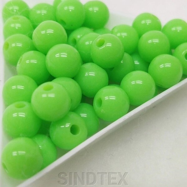 Намистини пластикові 8 мм - 10 гр, колір салатовий #8 від компанії SINDTEX - фото 1