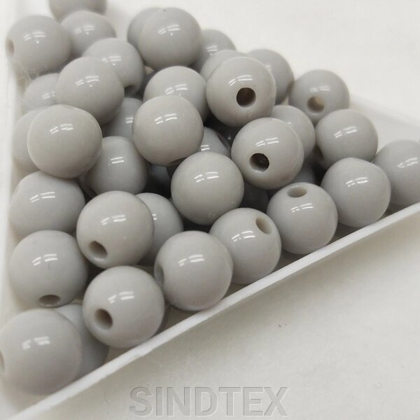 Намистини пластикові 8 мм - 10 гр, колір сірий #22 від компанії SINDTEX - фото 1
