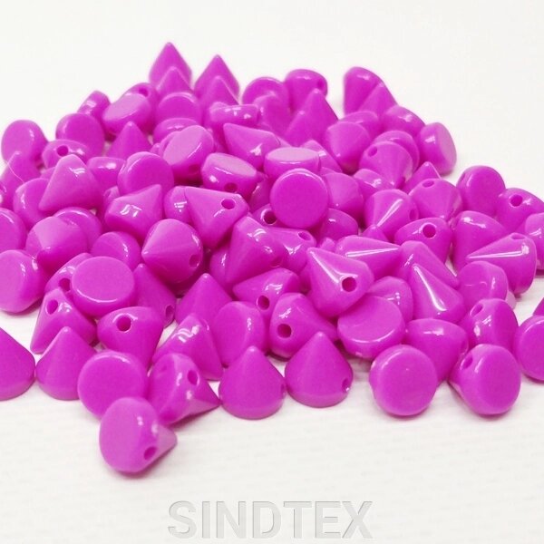 Намистини пластикові конус 8х8мм - 10 гр, колір бузковий від компанії SINDTEX - фото 1