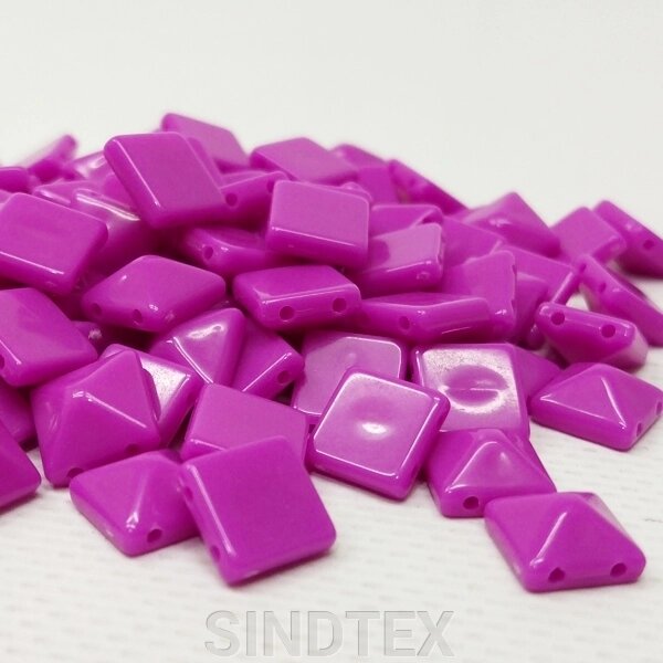 Намистини пластикові пірамідка 5х10мм - 10 гр, колір бузковий від компанії SINDTEX - фото 1