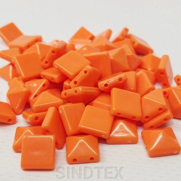 Намистини пластикові пірамідка 5х10мм - 10 гр, колір помаранчевий від компанії SINDTEX - фото 1