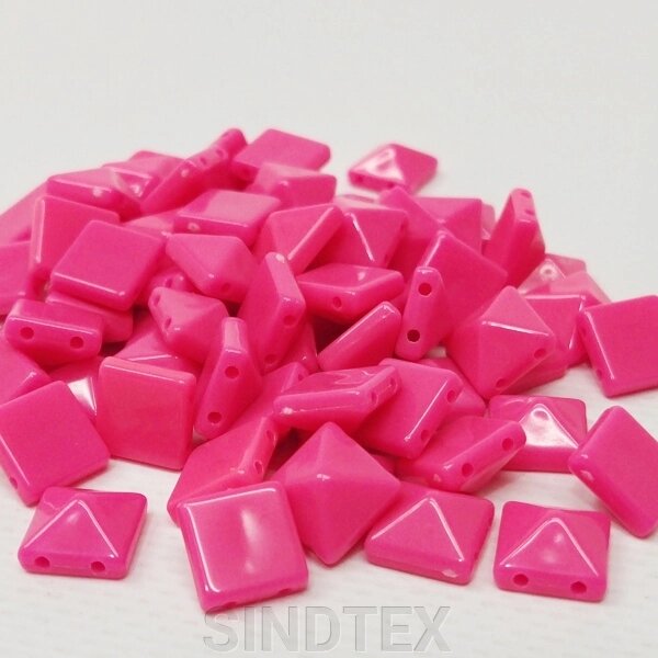 Намистини пластикові пірамідка 5х10мм - 10 гр, колір рожевий від компанії SINDTEX - фото 1