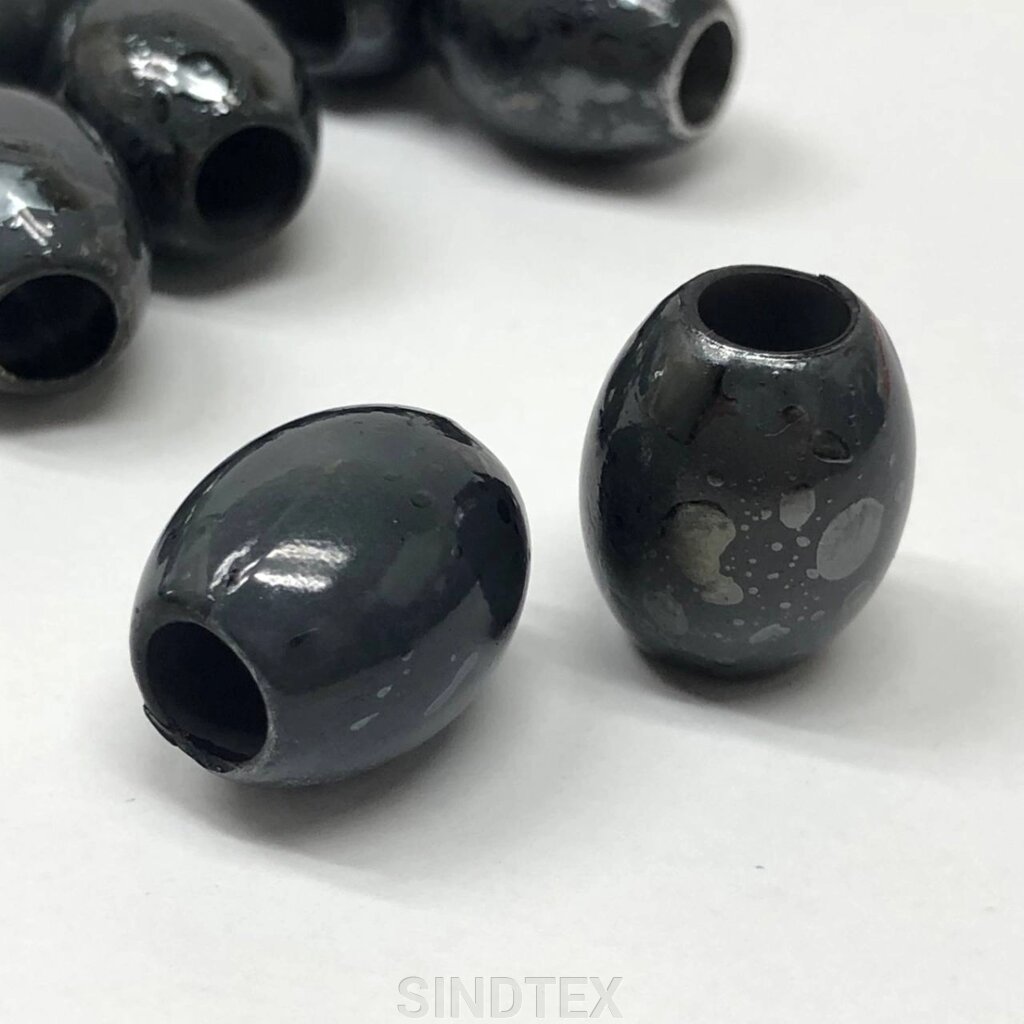 Намисто-кінцевик Оливка 15х18 мм #00127 - графітовий від компанії SINDTEX - фото 1