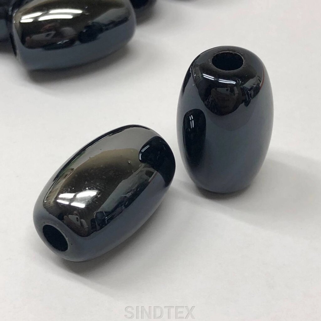 Намисто-кінцевик Оливка 16х24 мм #0187 - чорна від компанії SINDTEX - фото 1