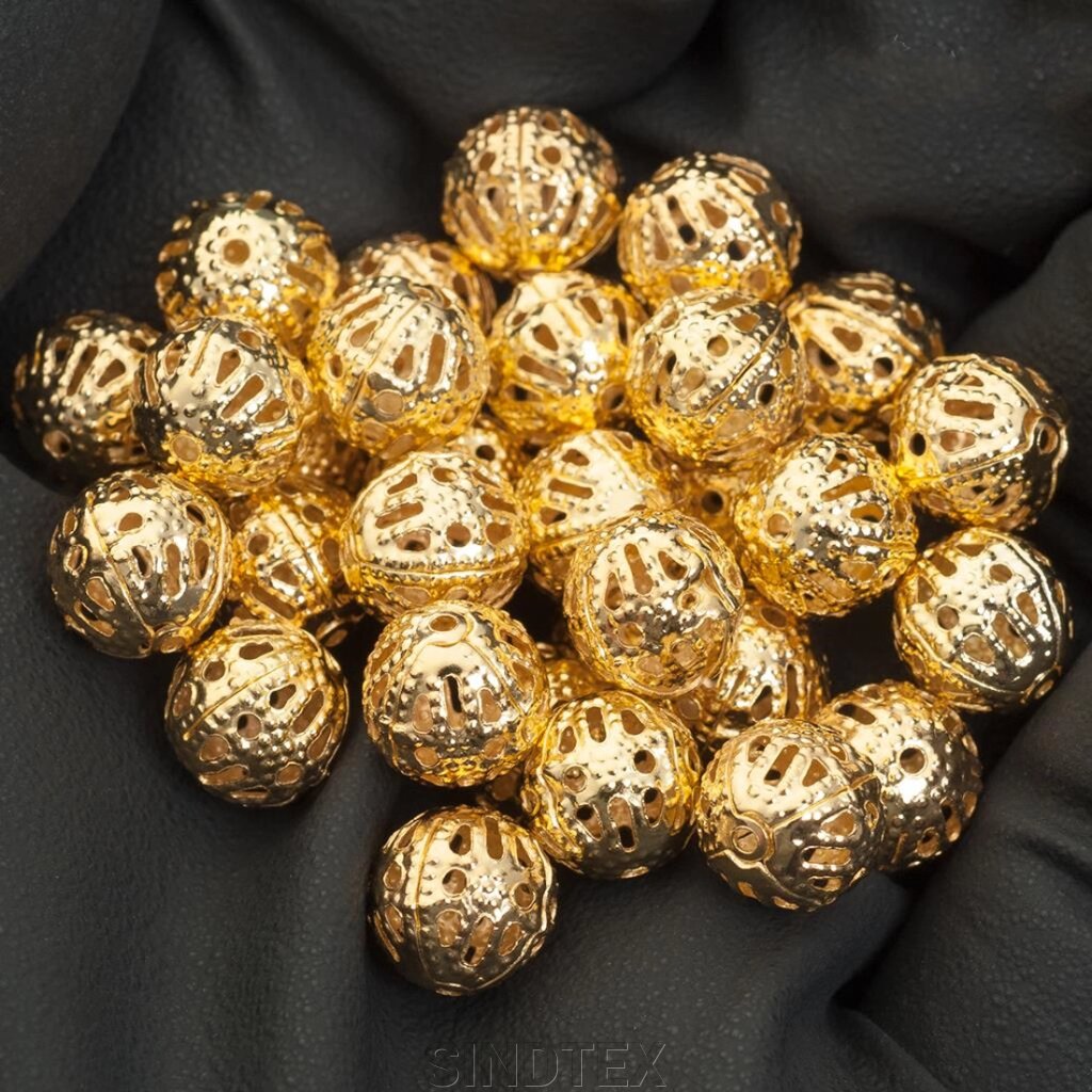 Намисто металеве ажурне 8 мм - 20г - золото від компанії SINDTEX - фото 1