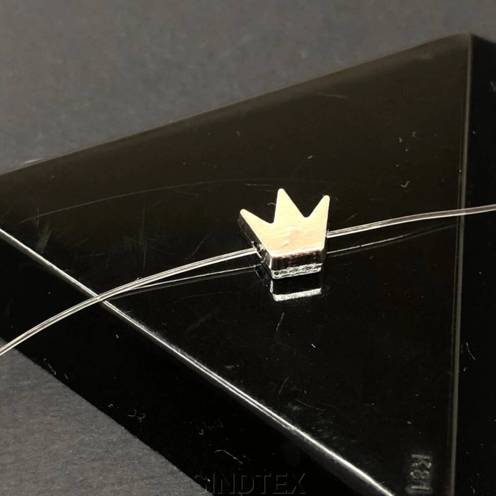 Намисто металеве "Корона" 8х8 мм, колір Сталь від компанії SINDTEX - фото 1