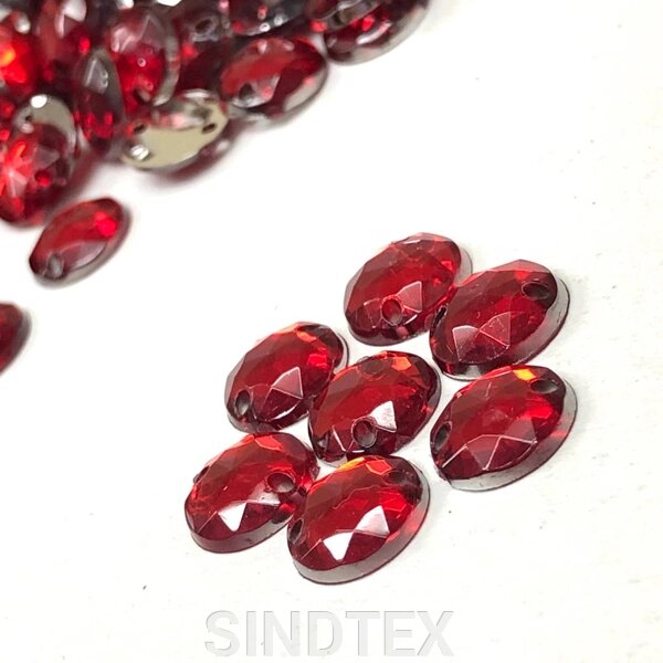 Напівбусини грановані пришивні 8 мм, 20 г/уп колір - червоний від компанії SINDTEX - фото 1