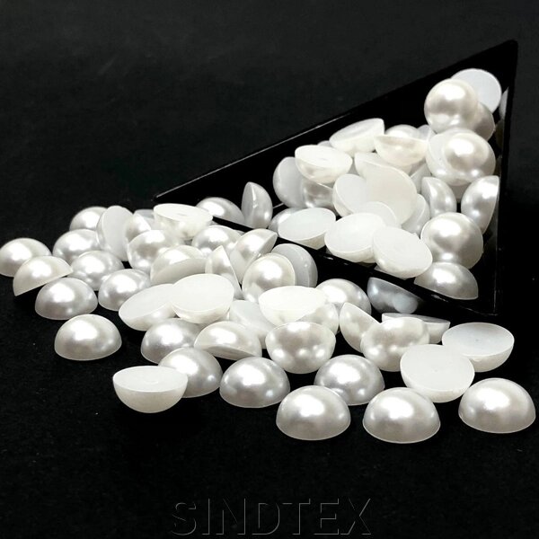 Напівбусини перламутрові 10 мм, 10 гр/уп колір - Білий від компанії SINDTEX - фото 1