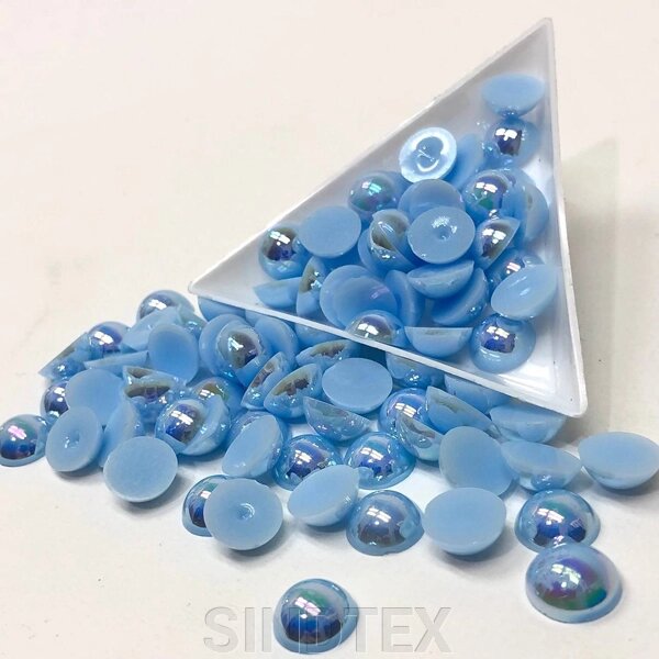 Напівбусини перламутрові 10 мм, 10 гр/уп колір - блакитний з АВ покриттям - А10 від компанії SINDTEX - фото 1