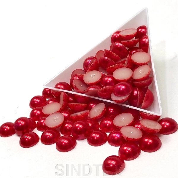 Напівбусини перламутрові 10 мм, 10 гр/уп колір - червоний Z1 від компанії SINDTEX - фото 1
