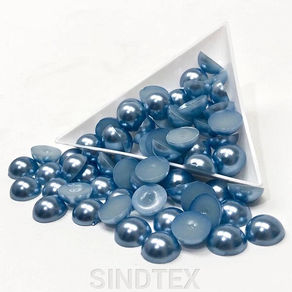Напівбусини перламутрові 10 мм, 10 гр/уп колір - синій від компанії SINDTEX - фото 1