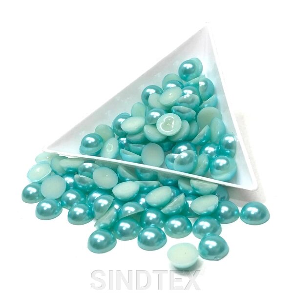 Напівбусини перламутрові 8мм, 10 гр/уп - колір блакитний #55 від компанії SINDTEX - фото 1