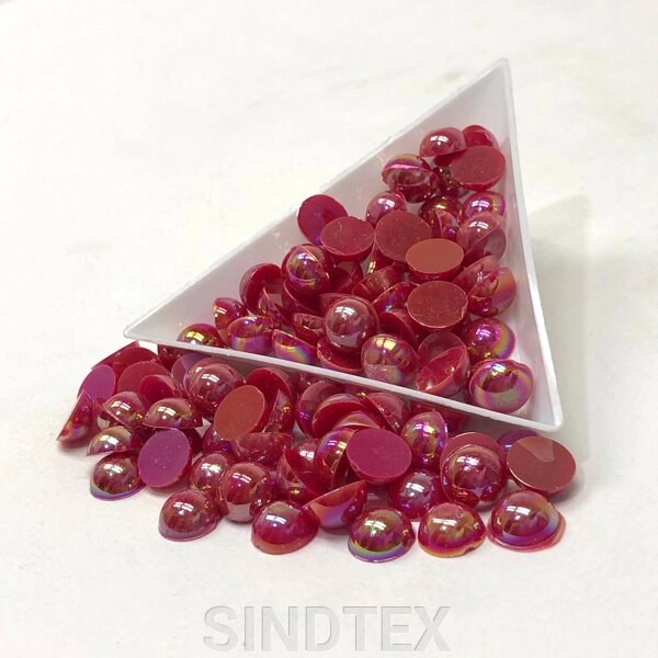 Напівбусини перламутрові 8мм, 10 гр/уп - колір вишневий #1 з покриттям АВ від компанії SINDTEX - фото 1