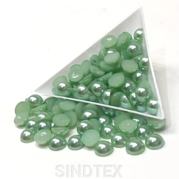 Напівбусини перламутрові 8мм, 10 гр/уп - колір зелений #Z14 від компанії SINDTEX - фото 1