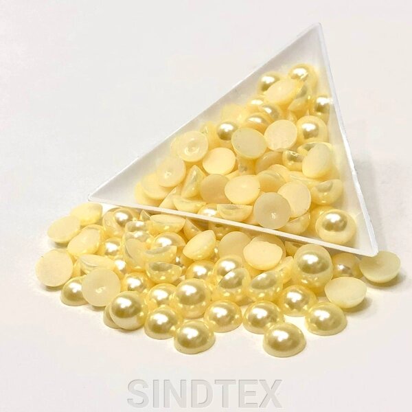 Напівбусини перламутрові 8мм, 10 гр/уп - колір жовтий #22 від компанії SINDTEX - фото 1