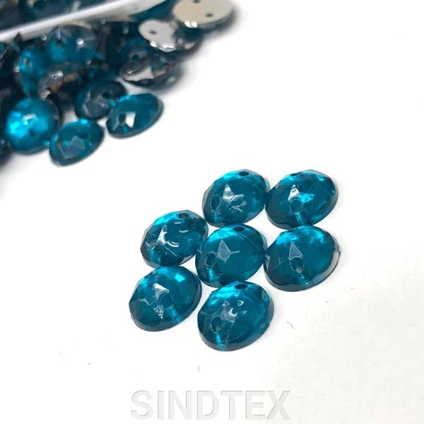 Напівбусини пришивні гранован 8 мм, 20 г/уп колір - бірюзовий від компанії SINDTEX - фото 1