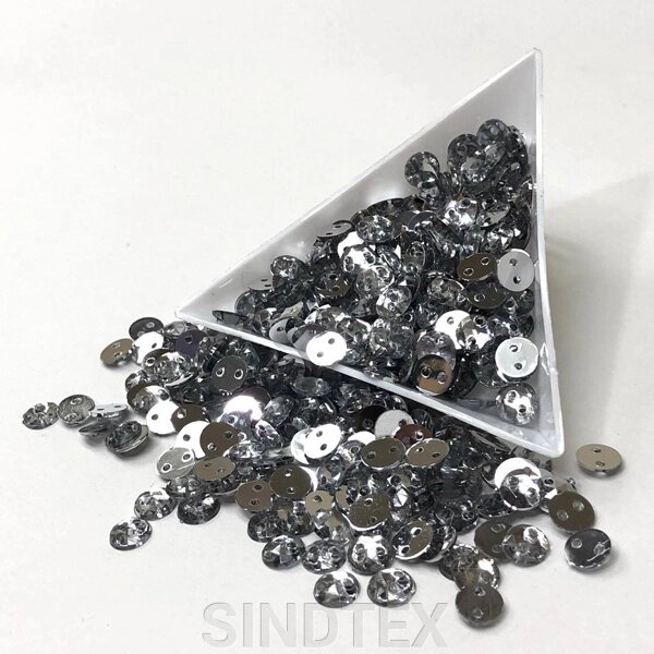 Напівбусини пришивні грановані 6 мм, 20 г/уп колір - срібло від компанії SINDTEX - фото 1