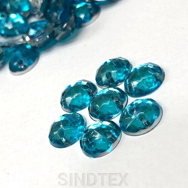 Напівбусини пришивні грановані 8 мм, 20 г/уп колір - блакитний від компанії SINDTEX - фото 1