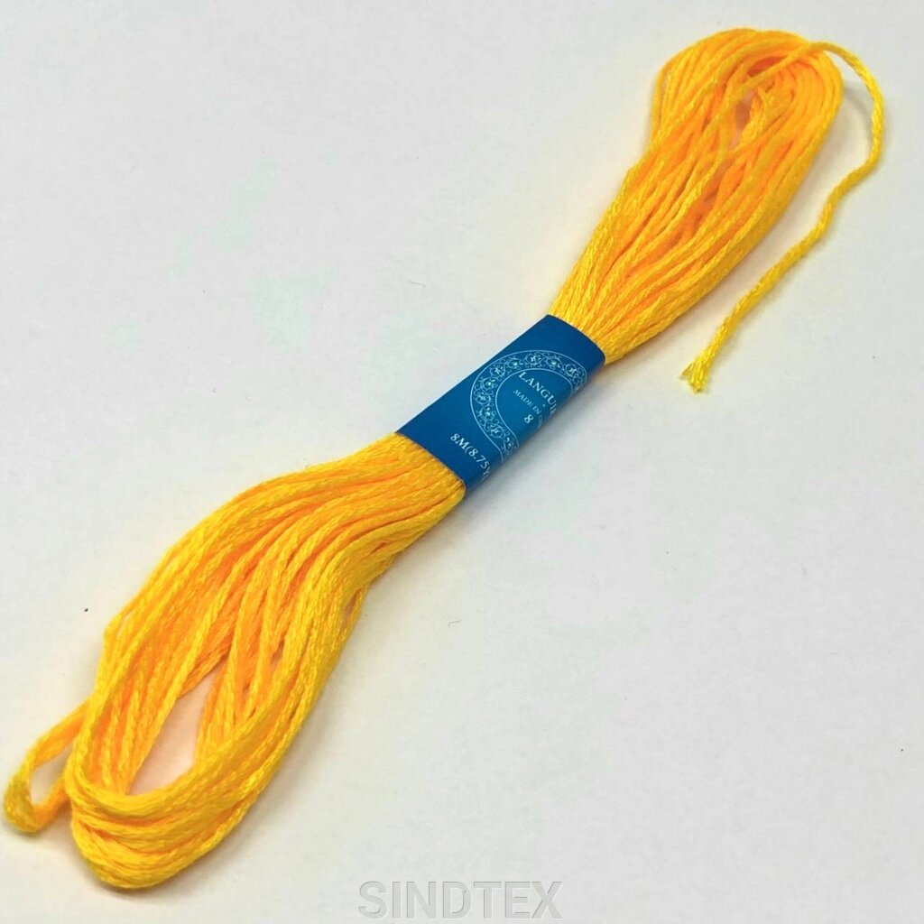 Нитка муліне 8м. (для вишивання) колір - жовтий від компанії SINDTEX - фото 1
