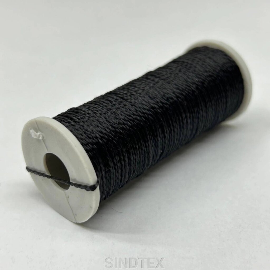 Нитка поліпропіленові на котушці (375 текс) чорна від компанії SINDTEX - фото 1