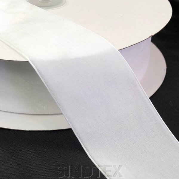 Оксамитова стрічка декоративна 5 см. 20 м - білий від компанії SINDTEX - фото 1