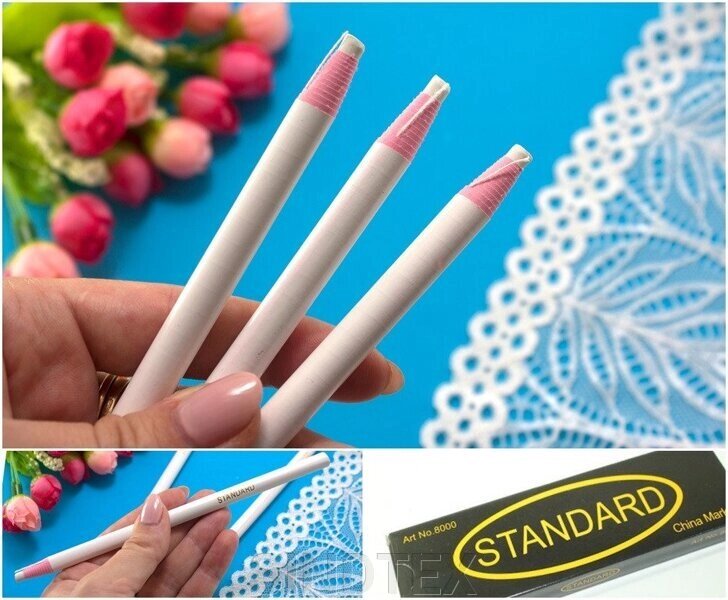Олівець для розкрою тканини STADARD білого кольору від компанії SINDTEX - фото 1
