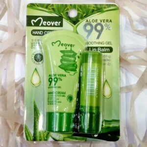 Набір 2в1 крем для рук + бальзам для губ MEOVER Aloe Vera 99%