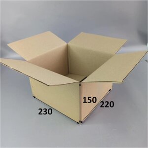 Картонна коробка чотириклапанна 230 х 220 х 150 мм бурий 10шт