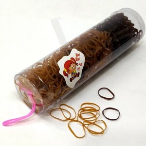Резинки силіконові для волосся коричневі в асортименті, в колбі в Одеській області от компании SINDTEX