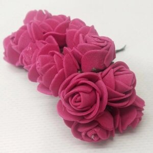 Трояндочки з фоамірану (12шт) колір - Темно-малиновий