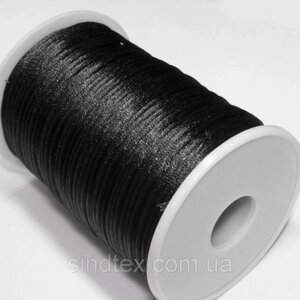 НА ВІДРІЗ корсетний шнур (сатиновий, шовковий) 2 мм ціна на 1м. Колір - чорний в Одеській області от компании SINDTEX