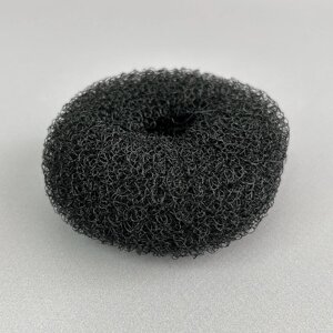 Бублик-валик, пончик для пучка рельєфний 7 см - чорний