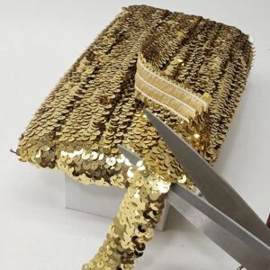 Декоративна тасьма-резинка з паєтками, золото в Одеській області от компании SINDTEX