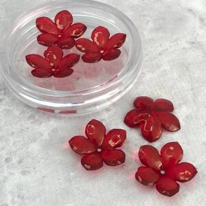 (20 грам) Ø23 мм Намисто пластик Квітка, #5104 - червона прозора в Одеській області от компании SINDTEX