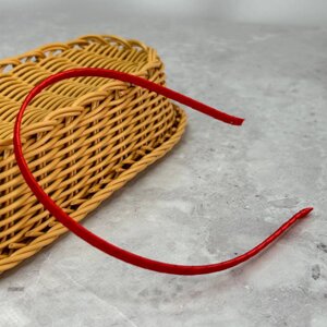 Обруч для волосся атласний 5 мм - червоний