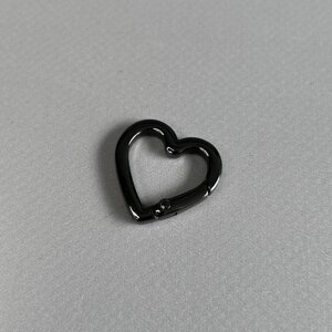 Карабін-серце для сумки 25 мм, темний нікель