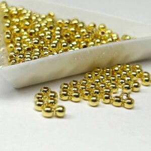 (20 грам) Намистини пластик Ø3мм - золото