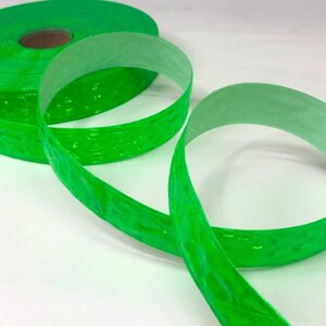 Стрічка світловідбивна 23 мм, ПВХ - зелений яскравий