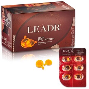 Вітамінні капсули для відновлення волосся Leadr з женьшенем і медом, 6шт*1мл