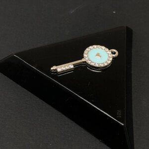 Підвіска "Ключик блакитний" 12х31 мм, колір Сталь