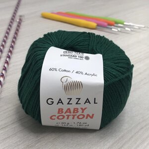 Пряжа Gazzal – Baby Cotton колір 3467 Смарагд