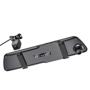Відеореєстратор Hoco DV4 4,5-inch IPS із Дзеркалом+Камера Заднього Виду