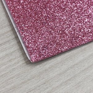 Фоамиран розовый с глиттером клеевая основа GL-EVA-1-ADH-006 А4, 21х29,7см, 1.6 мм, 1 лист. ФЦ012/7