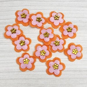 Фетровые цветочки для декора 3см. оранжевые