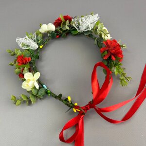 Весняний віночок з маками - червоний